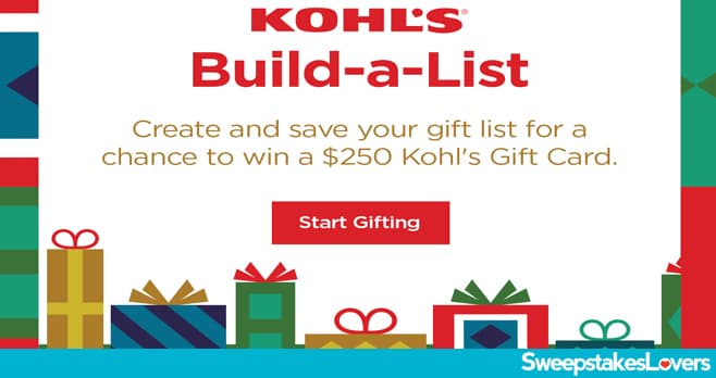 Kohls Build-a-List Sweepstakes 2022