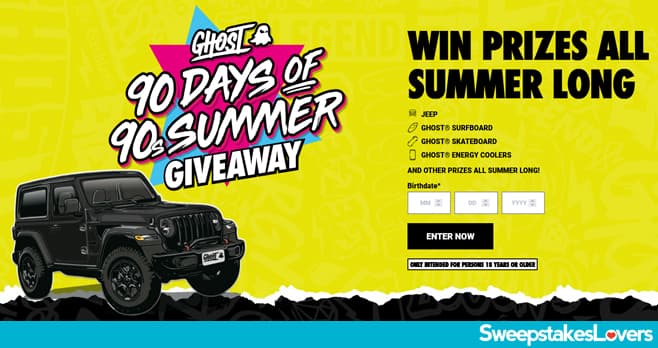 Ghost 90 Days of 90s Summer Sweepstakes 2023