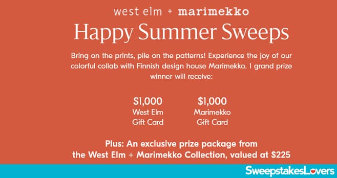 West Elm Happy Summer Sweepstakes 2023