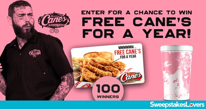 Raising Cane's Free Cane's for a Year Sweepstakes 2023