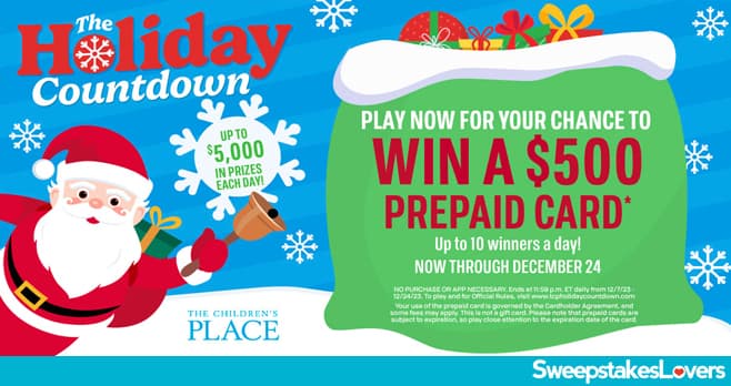 The Children's Place Holiday Countdown Instant Win Game 2023