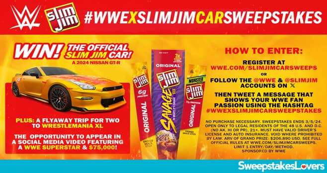 WWE Slim Jim Car Sweepstakes 2024