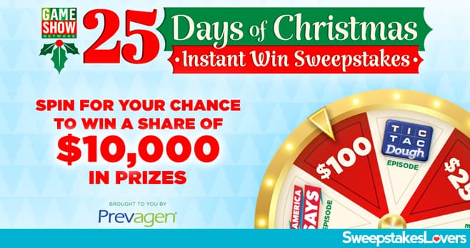 Game Show Network 25 Days of Christmas Instant Win Sweepstakes 2025