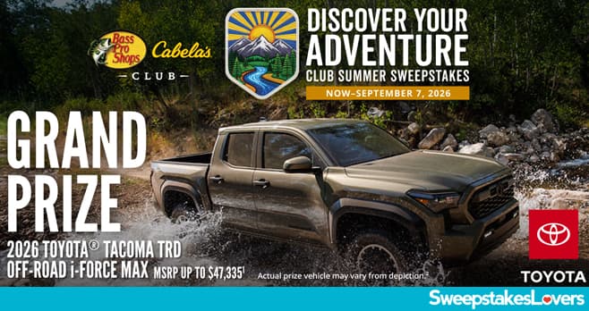 Bass Pro Shops Discover Your Adventure CLUB Summer Sweepstakes 2026