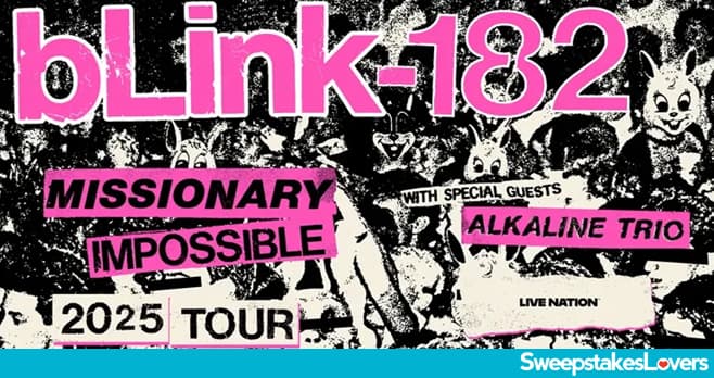 SiriusXM Blink-182 Sweepstakes 2025 (SiriusXM.com/Sweepstakes)