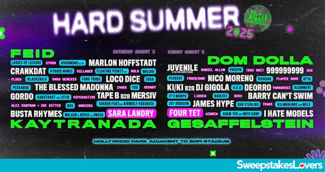 SiriusXM Summer Festival Sweepstakes 2025 (SiriusXM.com/Sweepstakes)