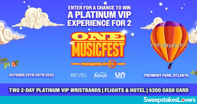 P&G One Music Festival Flyaway Sweepstakes 2025 (OMFSweepstakes.com)