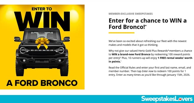 Hertz Gold Holiday Sweepstakes 2026