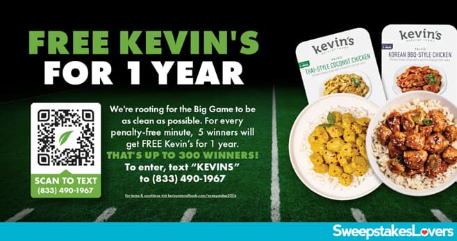 Kevin's Natural Foods Free Entrees Sweepstakes 2026
