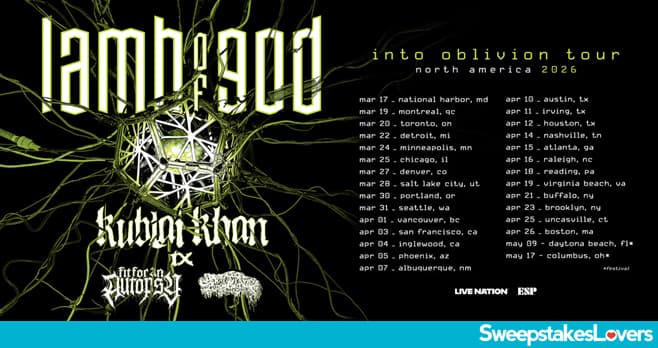 SiriusXM Lamb Of God Contest 2026 (SiriusXM.com/LambOfGod2026)