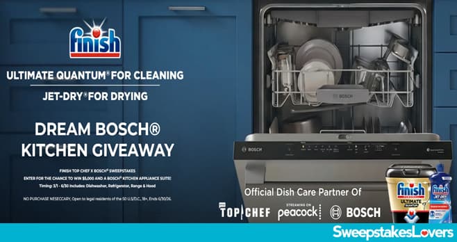 Finish Top Chef x Bosch Sweepstakes 2026