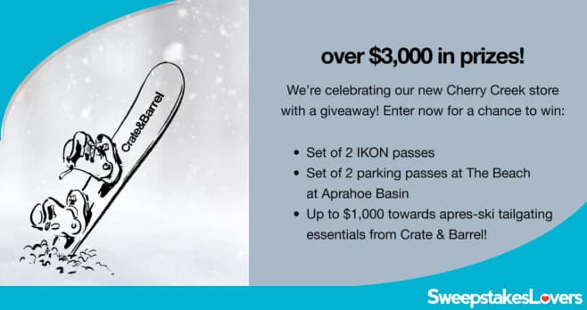 Crate & Barrel Dream Ski Season Sweepstakes 2026